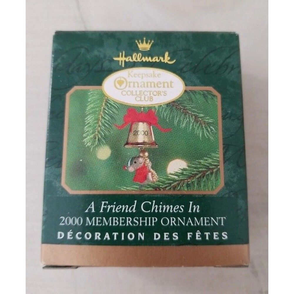 Hallmark Keepsake Ornament Miniature "A Friend Chimes In" Collectors Club 2000